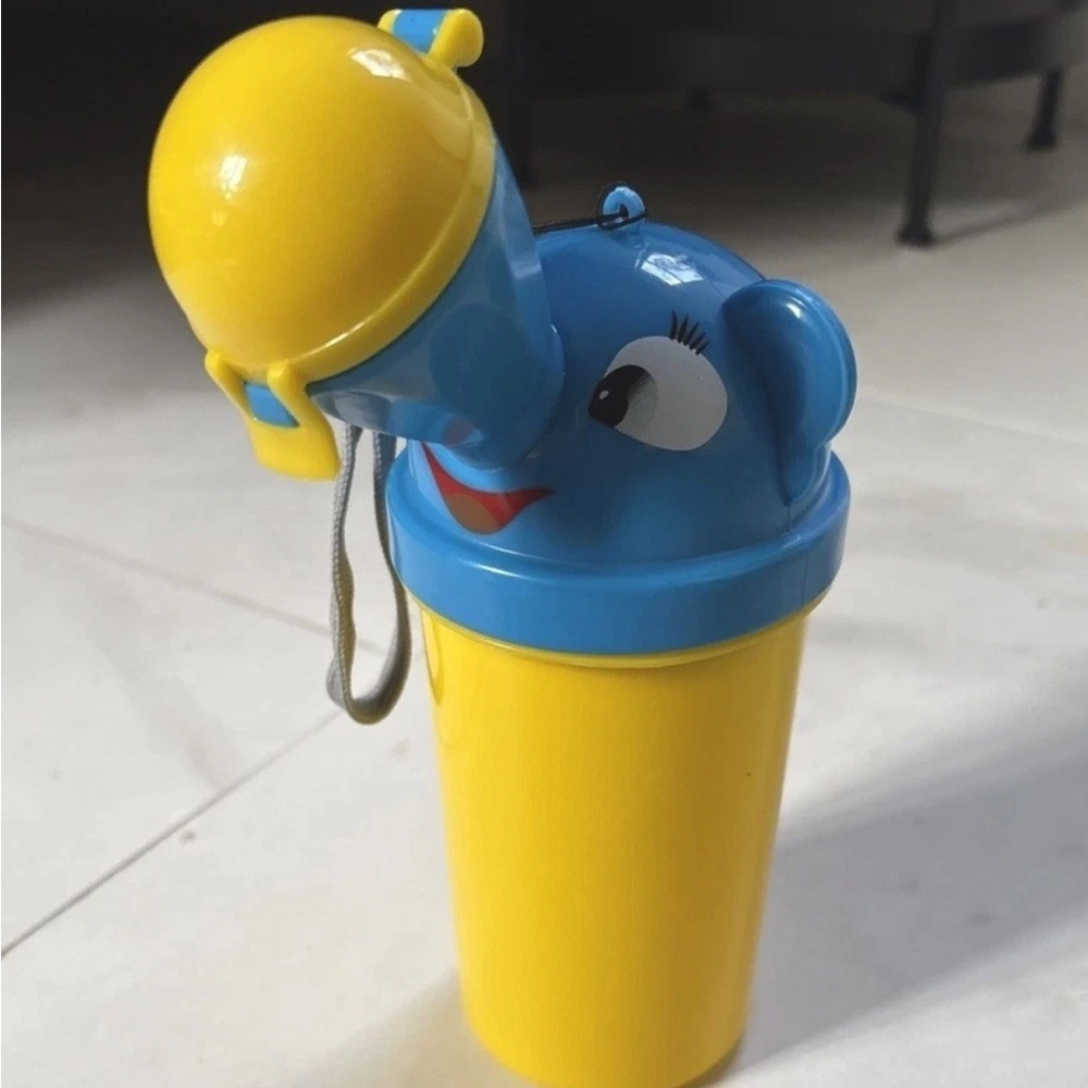 Portable Urinal Elephant Design (Yellow & Blue) – Travel & Emergency Pee Bottle - Picture 1 of 2